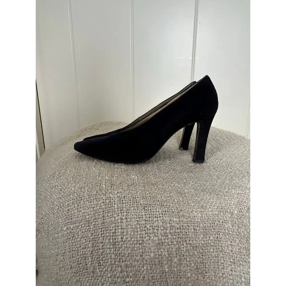 Vintage Yves Saint Laurent Navy Blue Suede Pumps Size 6.5